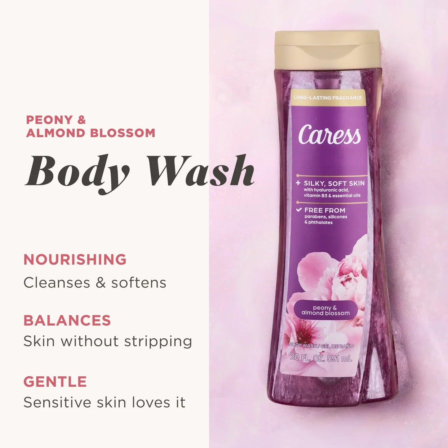 Caress Peony Almond Blossom Body Wash 20 fl oz