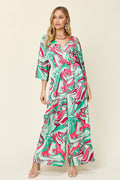Tie-Front Jumpsuit with Wide Legs and Short Sleeves