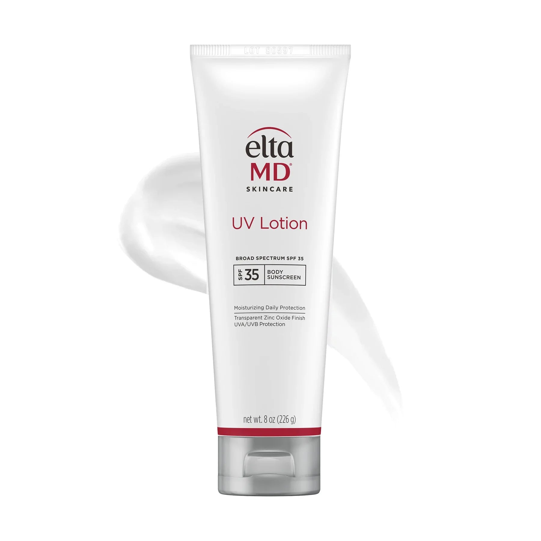EltaMD UV Lotion SPF 35 broad-spectrum sunscreen, white squeeze tube, 8 oz