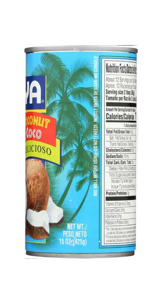 Crema de Coco GOYA  Endulzada para Postres y Bebidas| 15 oz