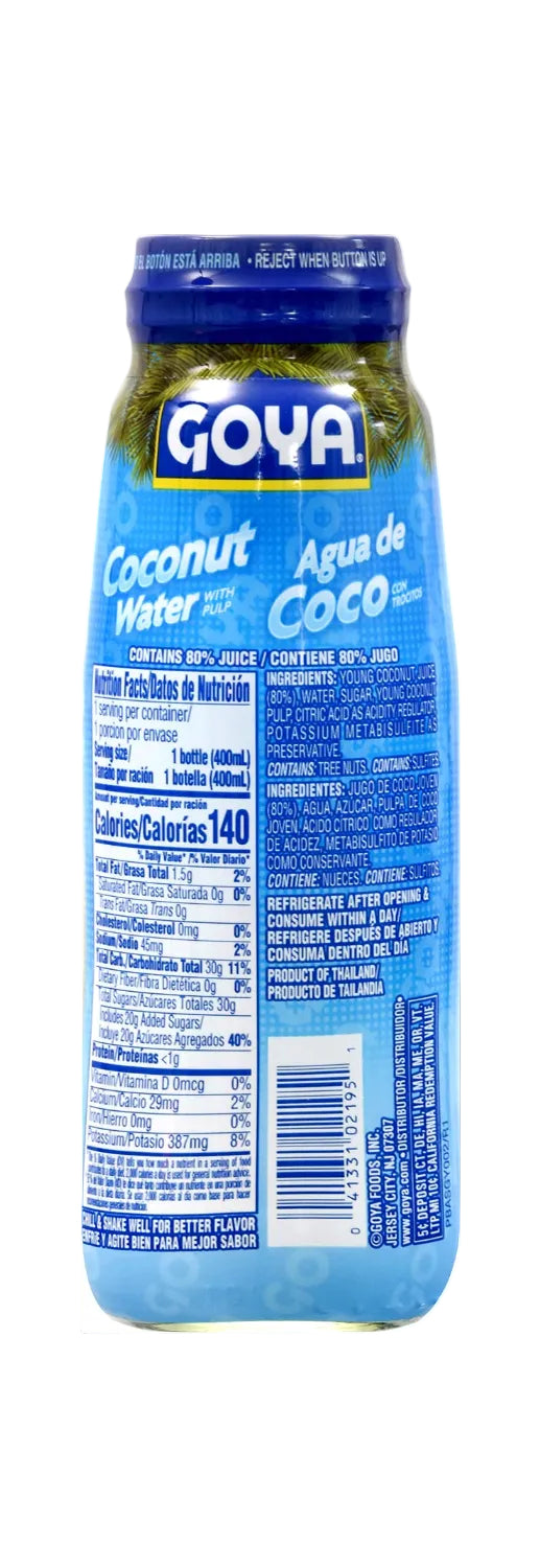 Agua de Coco GOYA con Trocitos de Pulpa| 13.5 fl oz