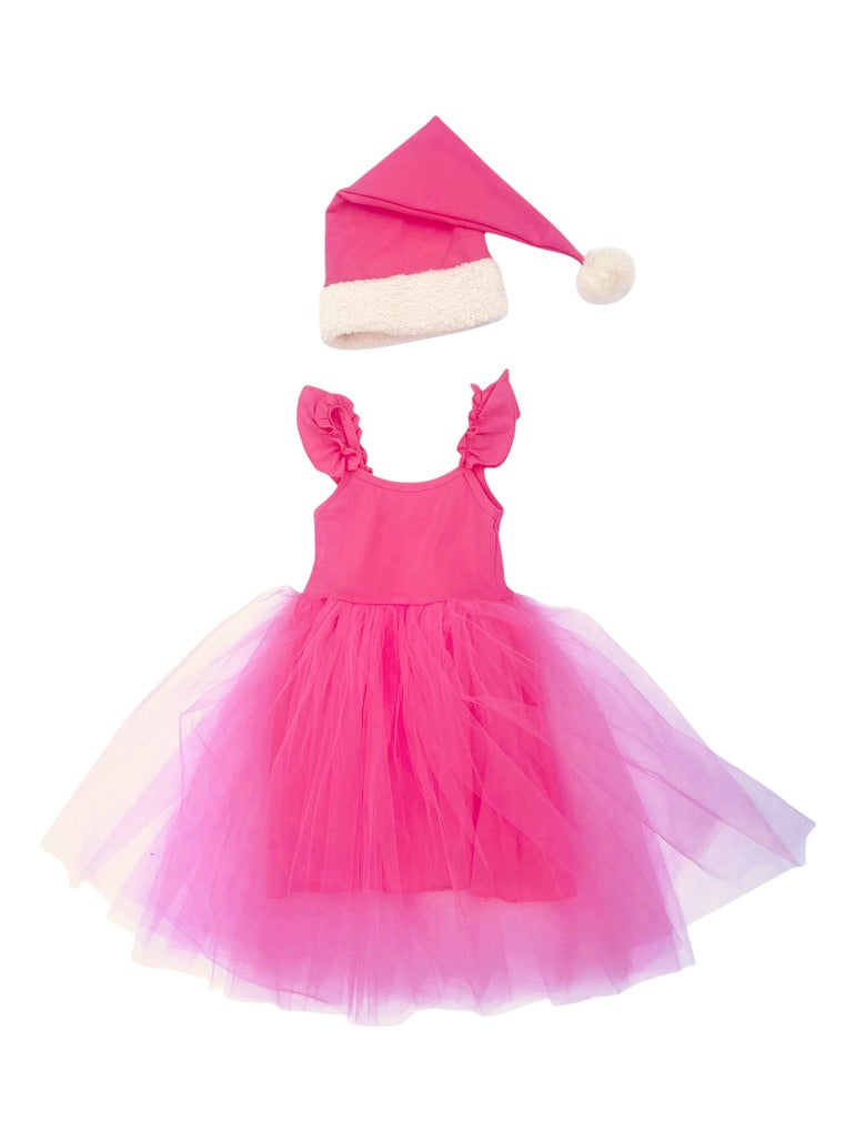 Pink Elf Holiday Dress for Kids – Christmas Tutu Costume & Playwear