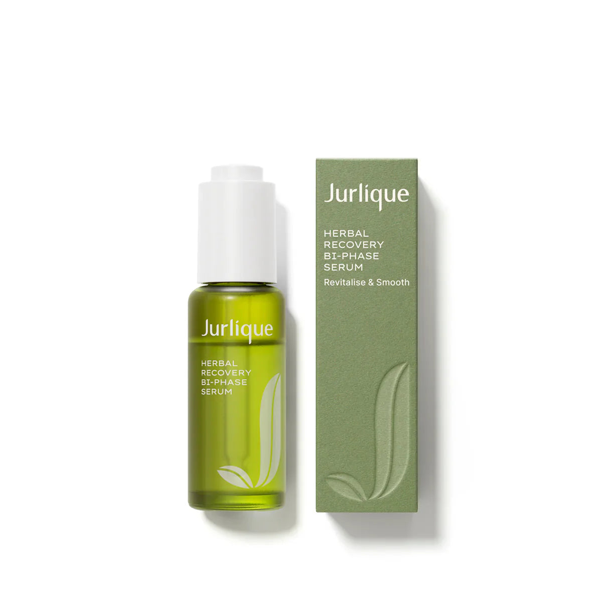 JURLIQUE Herbal Recovery bi-phase serum bottle and box with green label