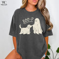 Dark gray graphic tee with Boo-P ghost illustration on the front