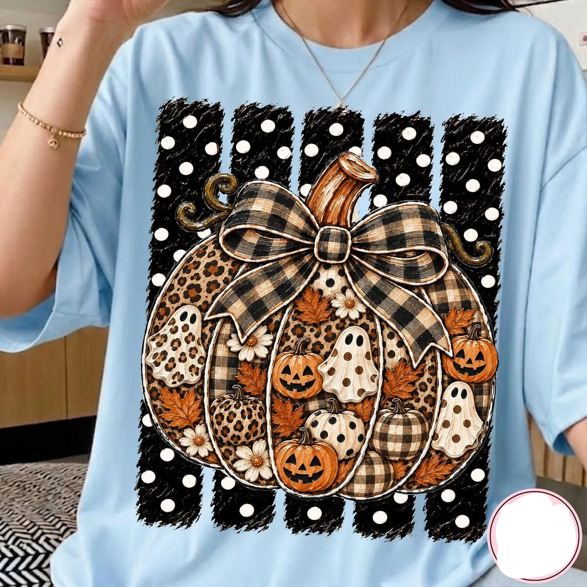 Pumpkin and Polka Dots Graphic Tee