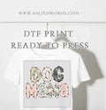 Dog Mama floral dog DTF print