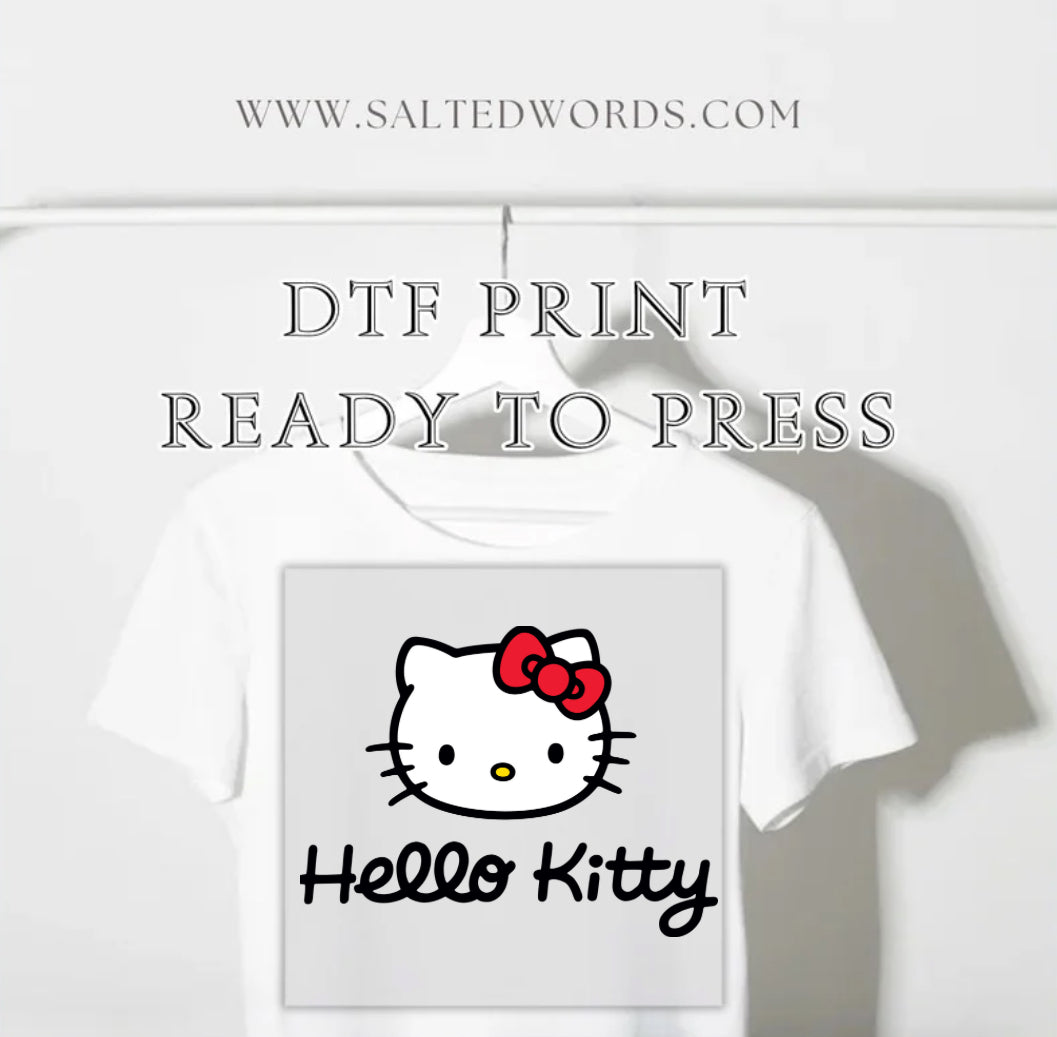 Hello kitty girly DTF print