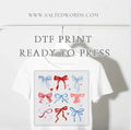 4th of July patriotic Coquette Bows DTF Transfer