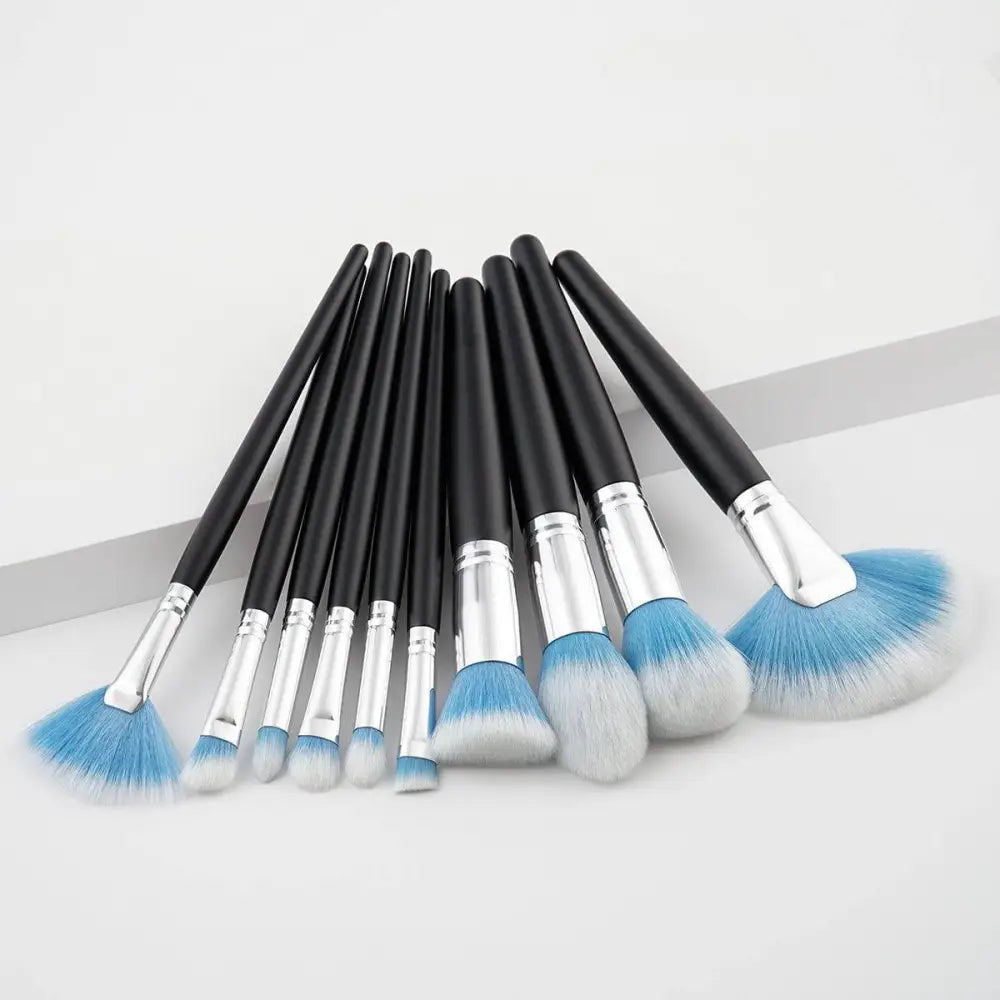 10 Piece Purple Gradient Makeup Brush Set