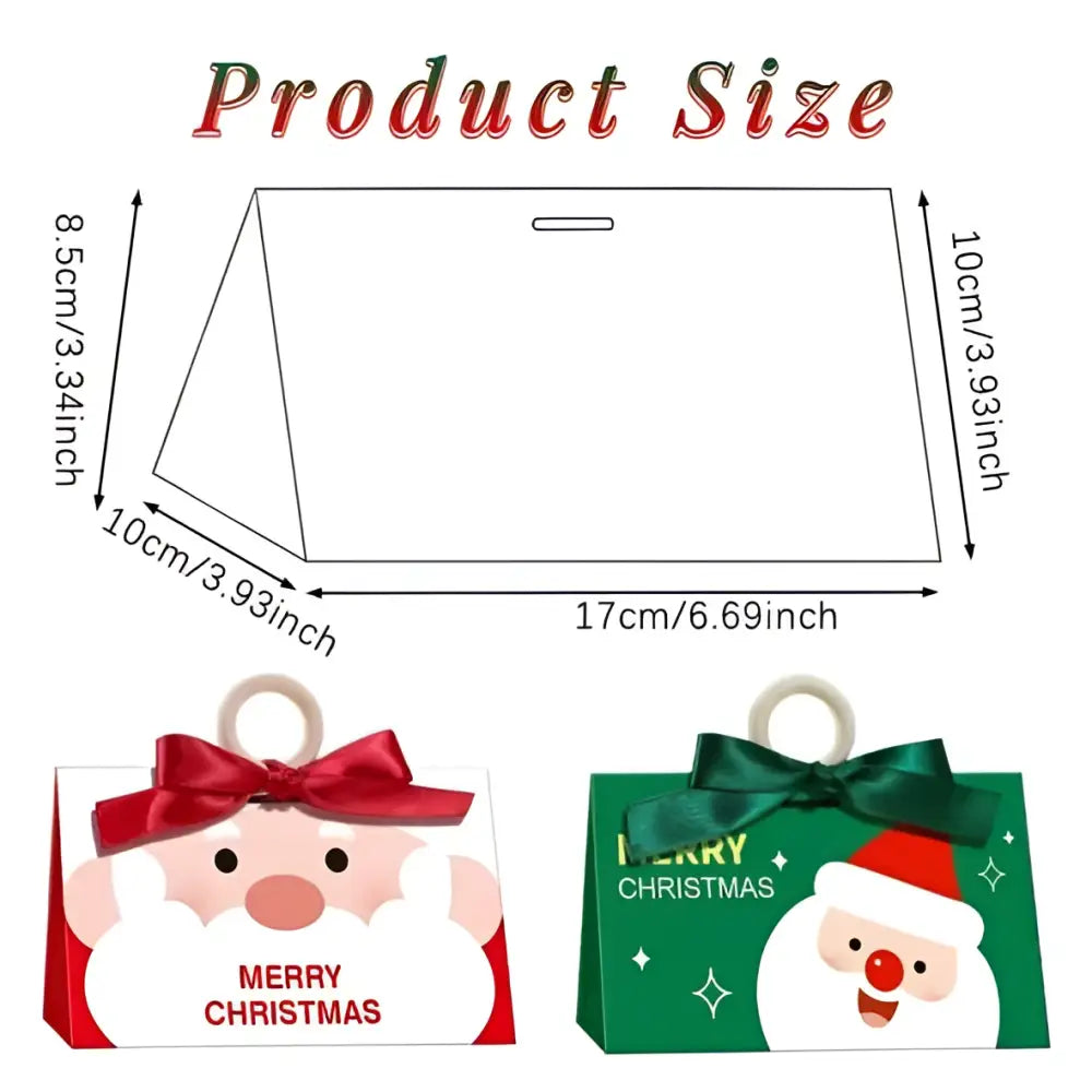 10 Santa Claus Christmas Candy Boxes with Ribbon