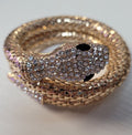 Egyptian Cobra Cleopatra Coil Costume Bracelet Gold Snake with Diamond Head and Tail
