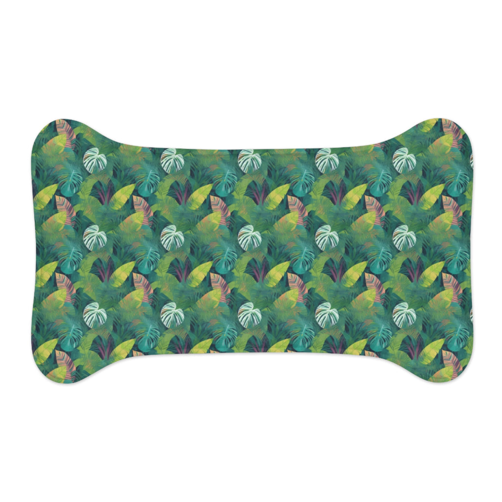 Emerald Canopy Pattern of Tropical Leaves - Pet Feeding Mat Pet Ze