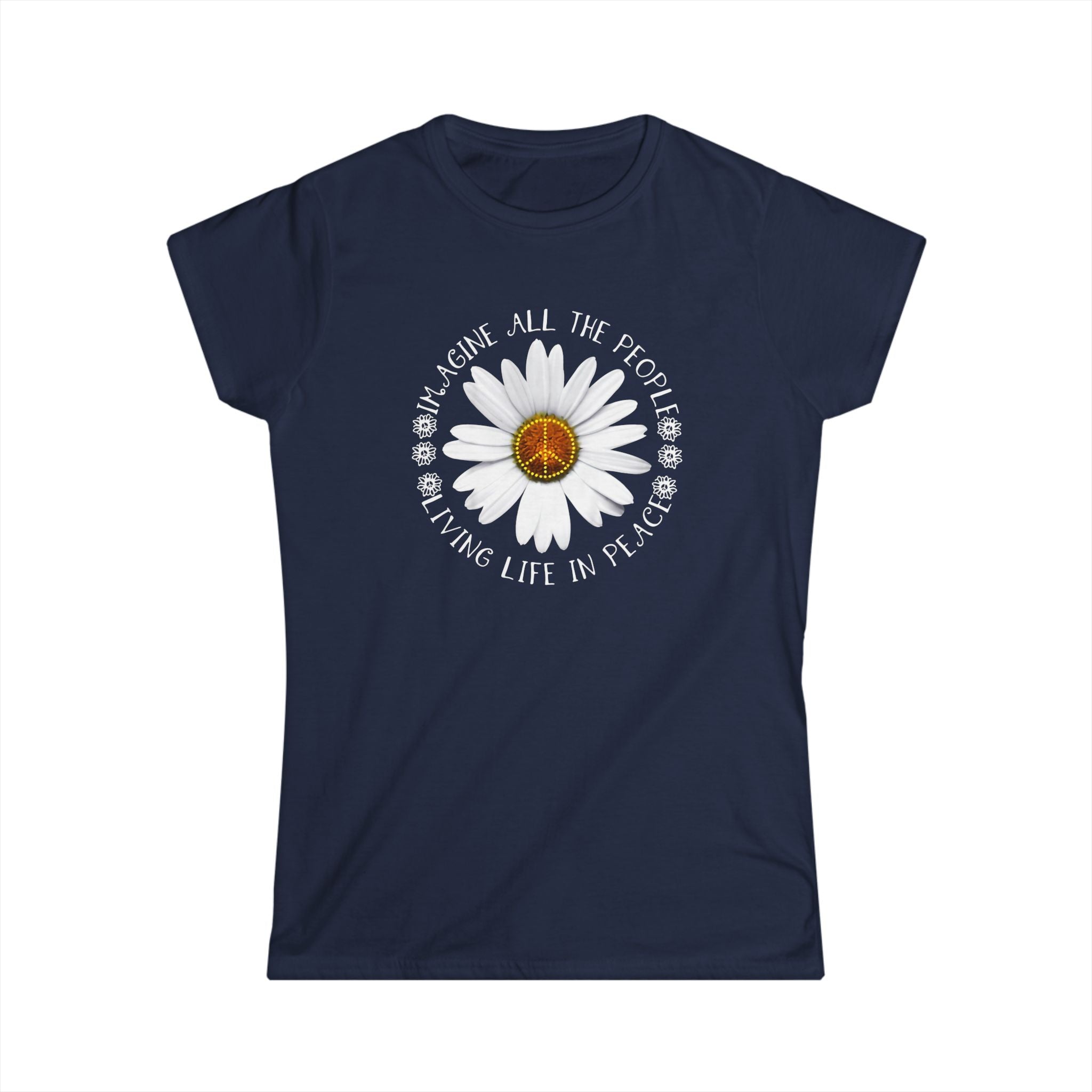 DAISY PEACE CUSTOM TEE - WOMEN'S FLORAL PEACE SIGN T-SHIRT