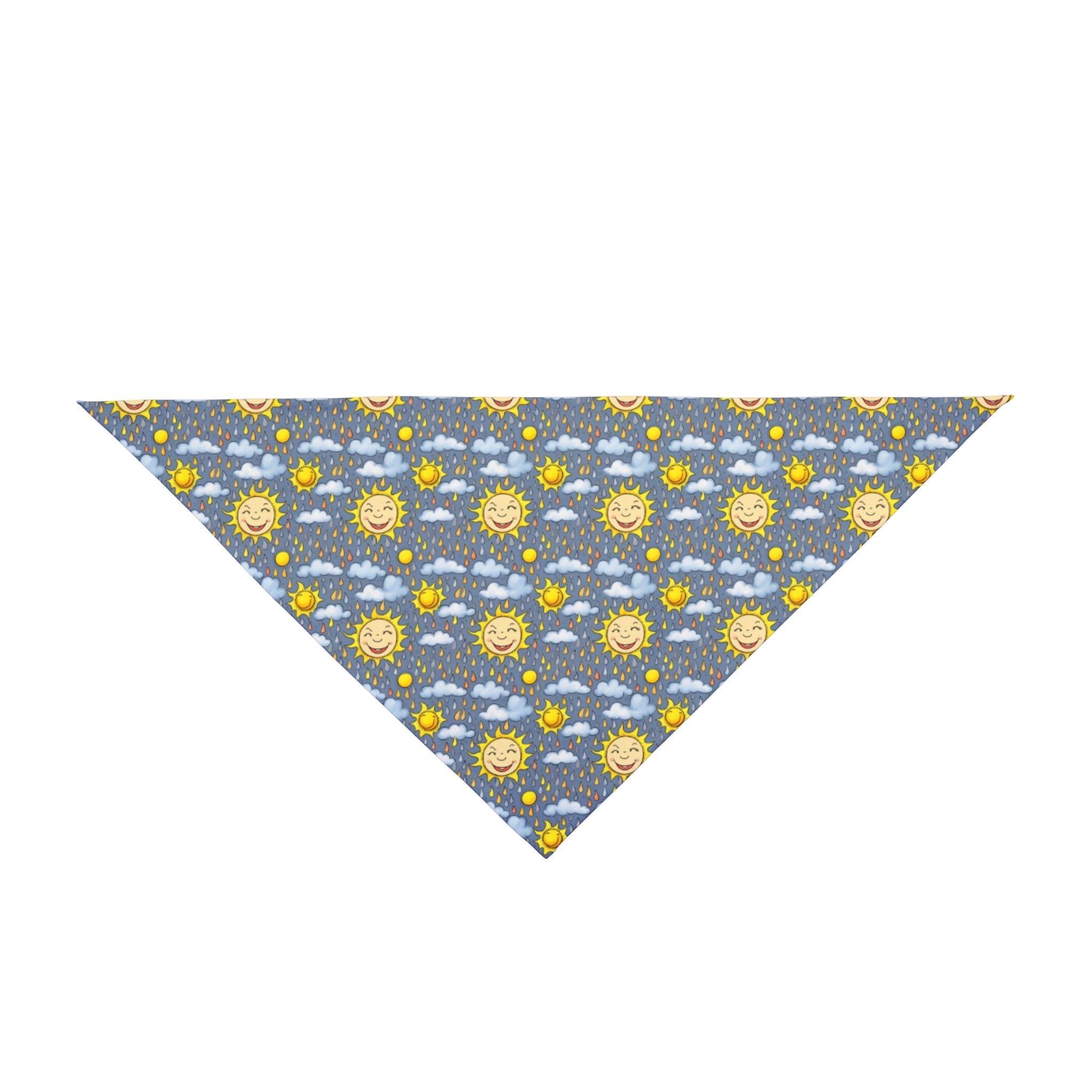 Smiling Suns in a Rainy Sky Pattern - Pet Bandana Pet Zen