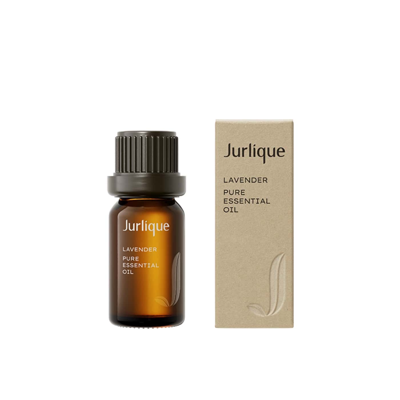 JURLIQUE lavender pure essential oil bottle with box, amber glass and black cap
