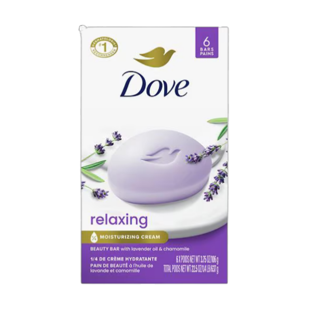 Dove Relaxing Beauty Bar Lavender Oil & Chamomile (6 x 3.75oz)