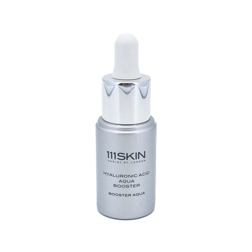 111SKIN hyaluronic acid aqua booster serum bottle with white dropper cap, 0.68 oz