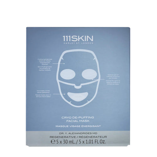 111SKIN Cryo de-puffing facial mask set box, 5 masks (30 mL each)