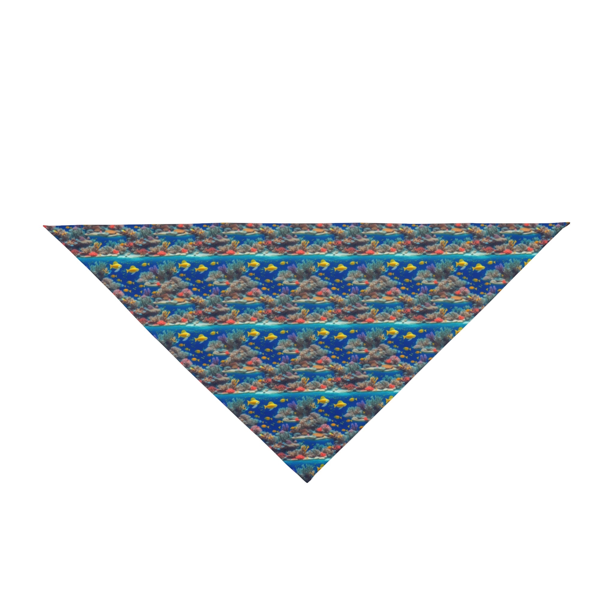 Sunlit Reef Mosaic with Golden Fish Shoals - Pet Bandana Pet Zen
