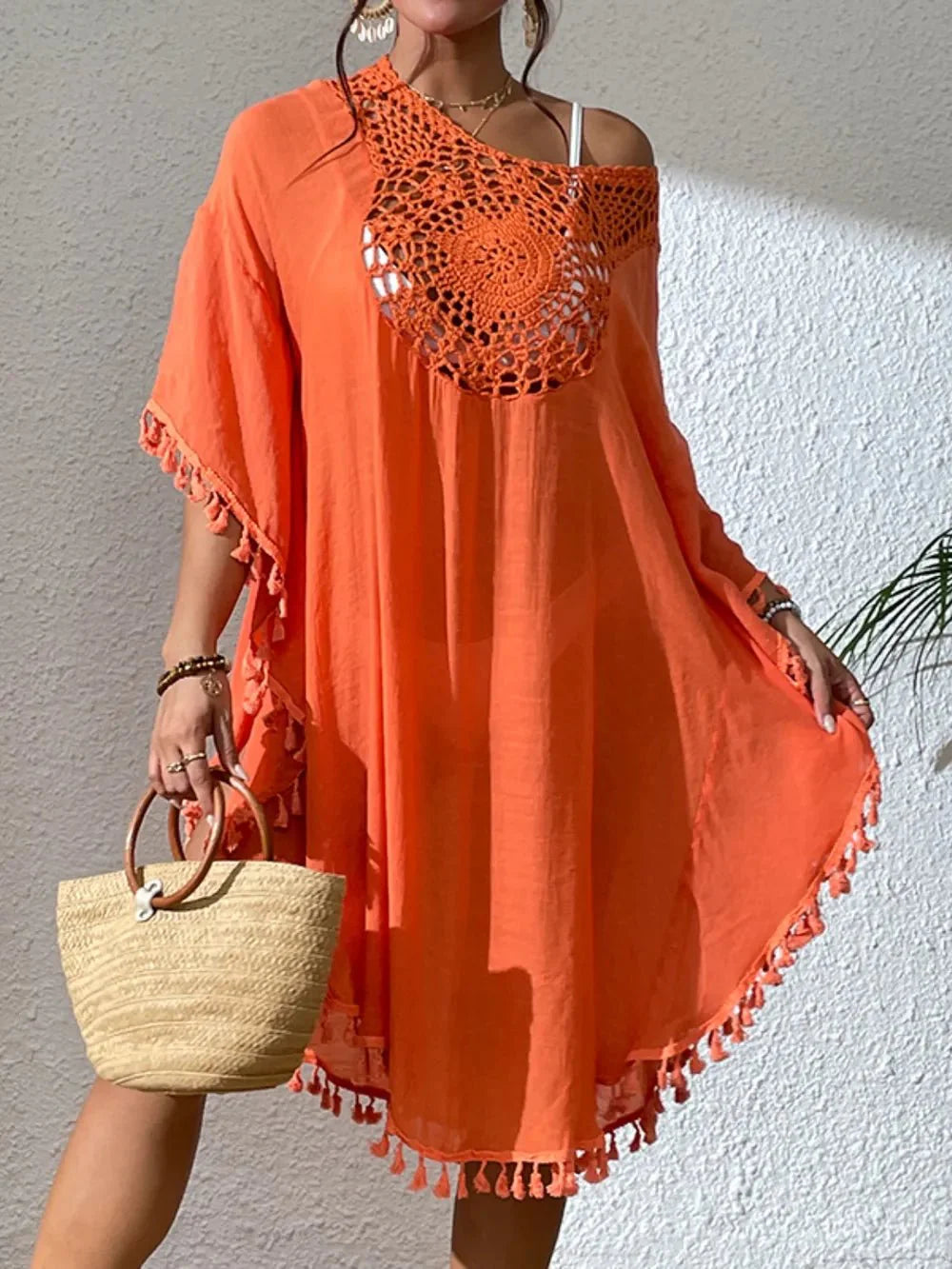 Tassel Cutout Cover-Up Dress for Effortless Summer Style