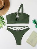 Swimsuit Bikini Swimsuit Ring One Shoulder Split Swimsuit Bikini