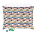 Watercolor Horizon Stripes in Dusk and Seafoam - Pet Bed Pet Zen