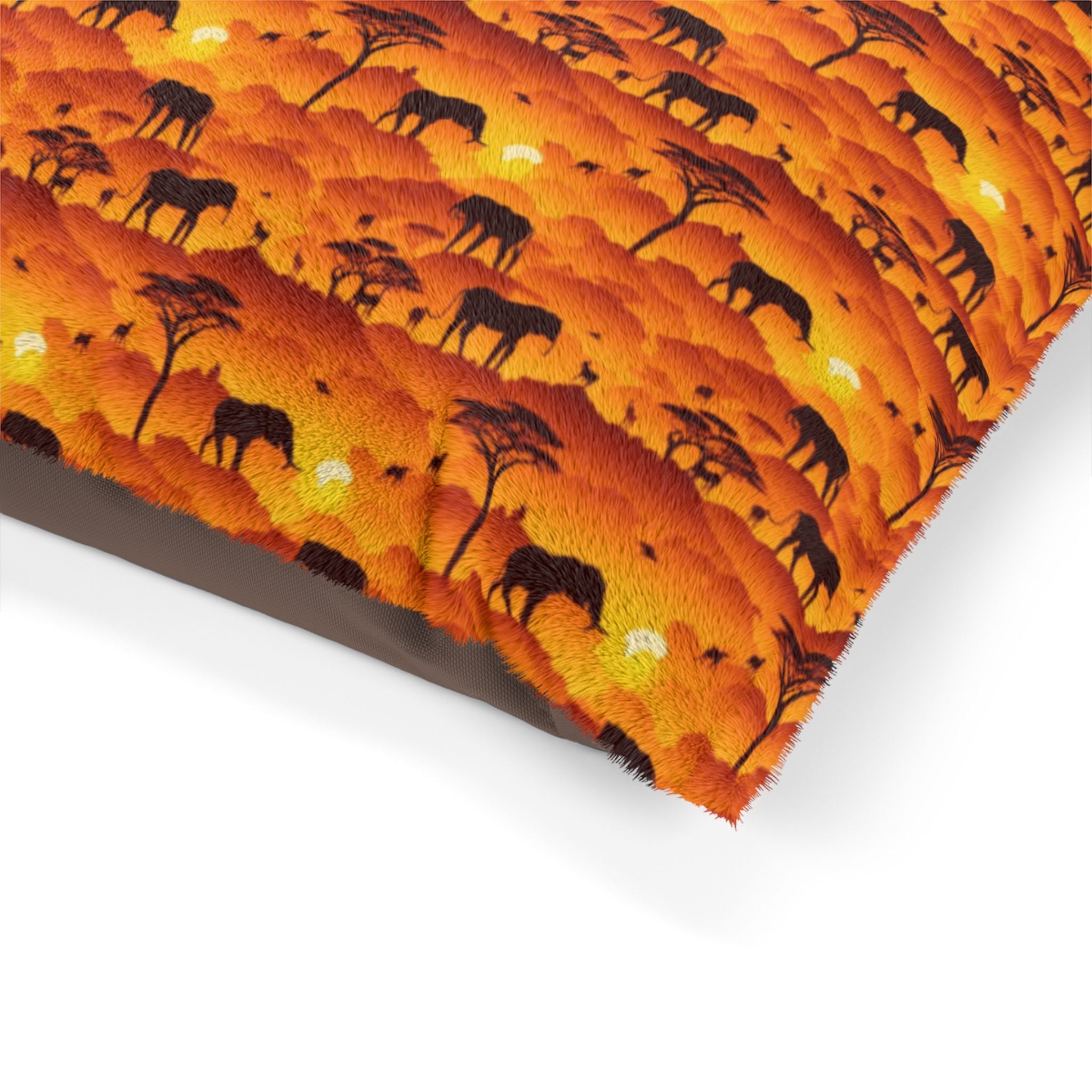 Savanna Sunset Tapestry: Elephants and Acacias in Endless Horizon - Pet Bed Pet Zen
