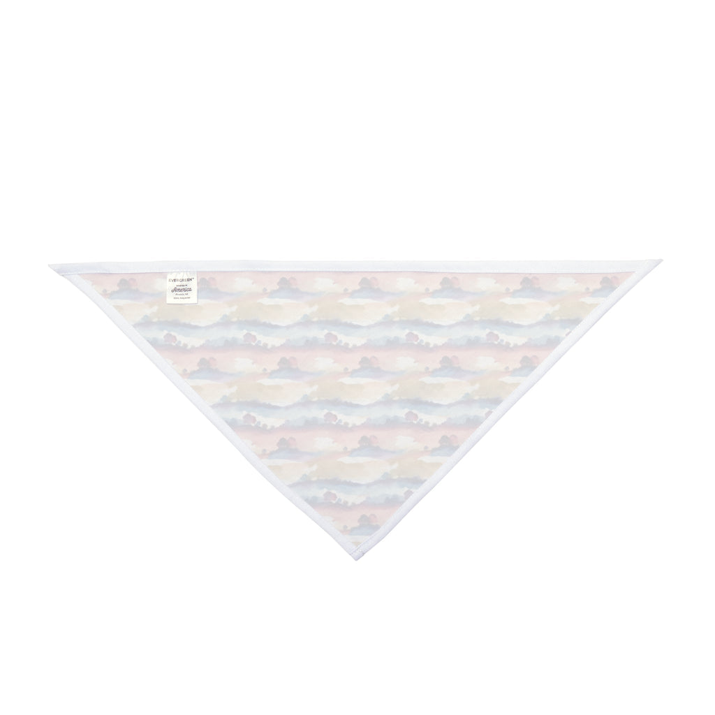 Watercolor Horizon Stripes in Dusk and Seafoam - Pet Bandana Pet Zen