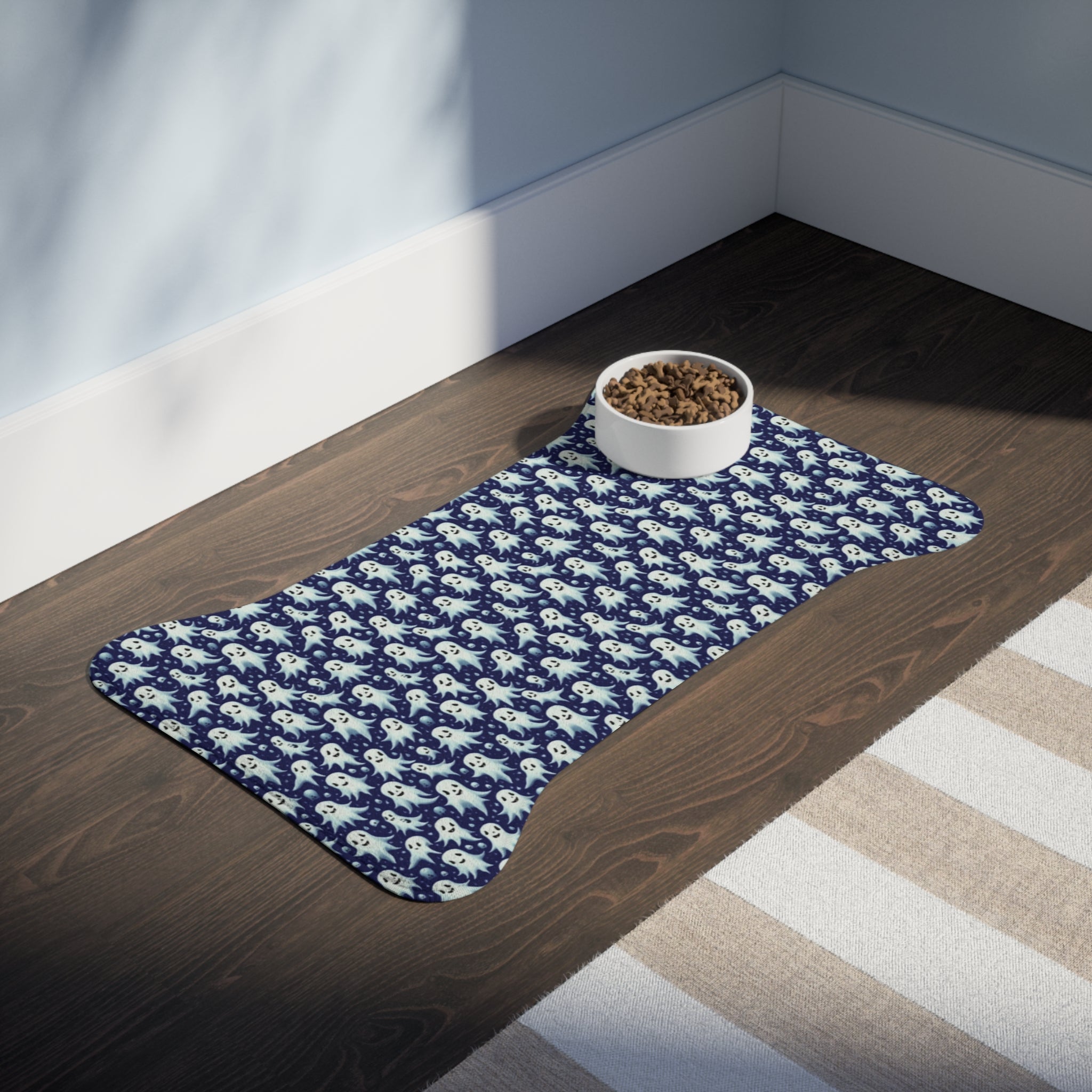 Midnight Mischief: A Thousand Friendly Ghosts Pattern - Pet Feeding Mat Pet Ze