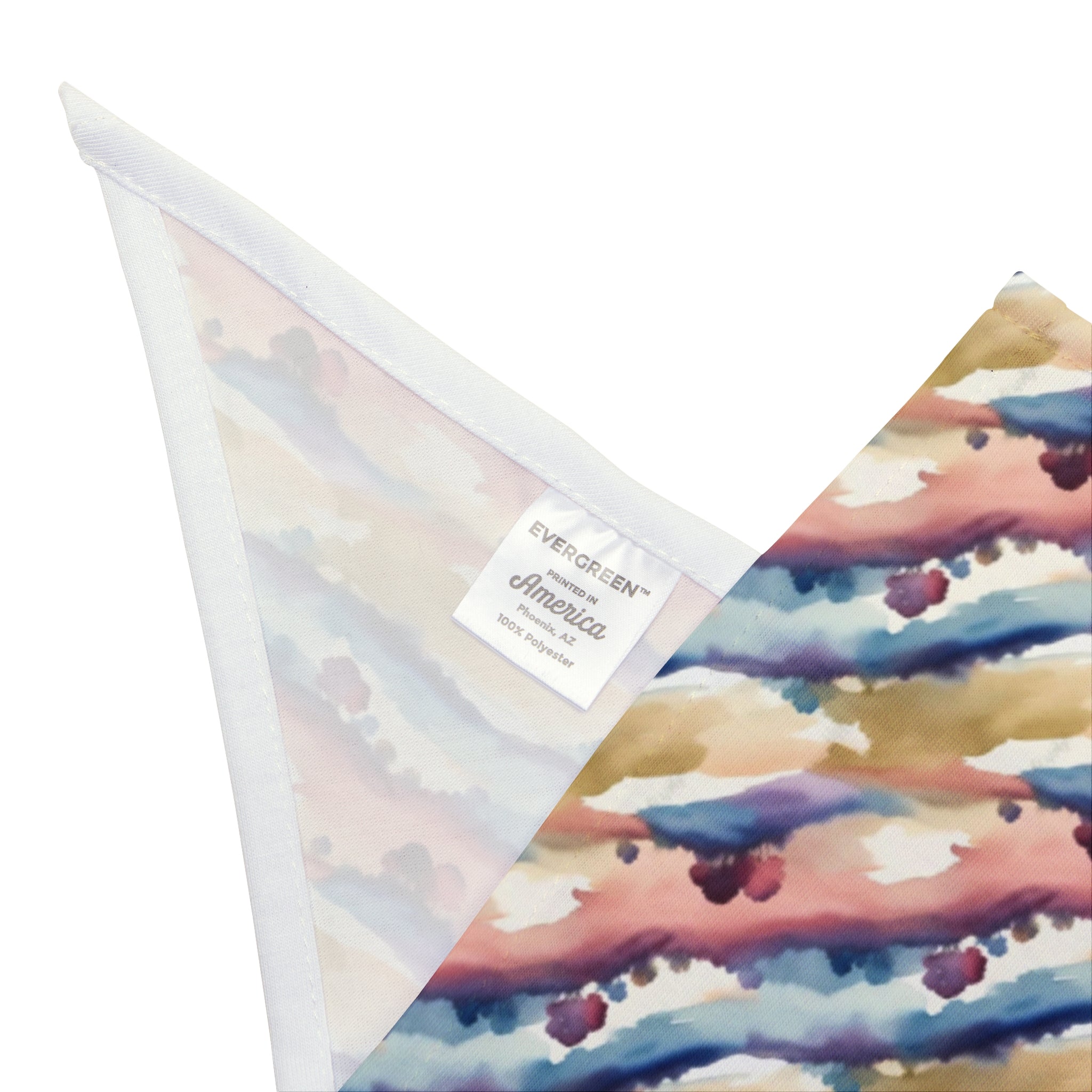 Watercolor Horizon Stripes in Dusk and Seafoam - Pet Bandana Pet Zen