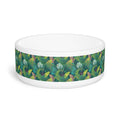 Emerald Canopy Pattern of Tropical Leaves - Pet Bowl