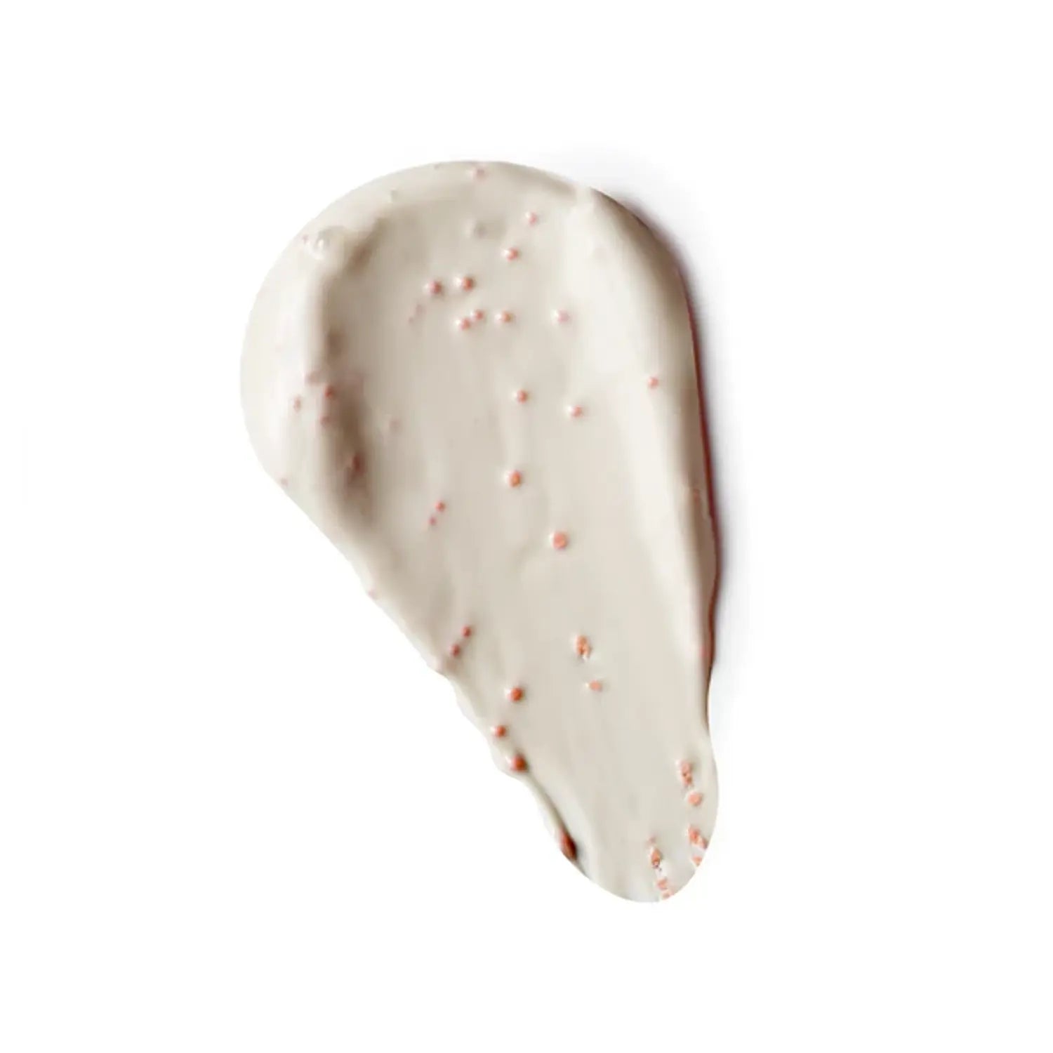 Thick white cream mask swatch with small dots