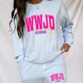 Kendall's Collection WWJD | Comfort Colors Crewneck Sweatshirt - Tshirt - Crop | Inspirational Faith Shirt | Gift for Believers | Stylish Religious Apparel