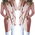 Slim long trench coat with solid lapel