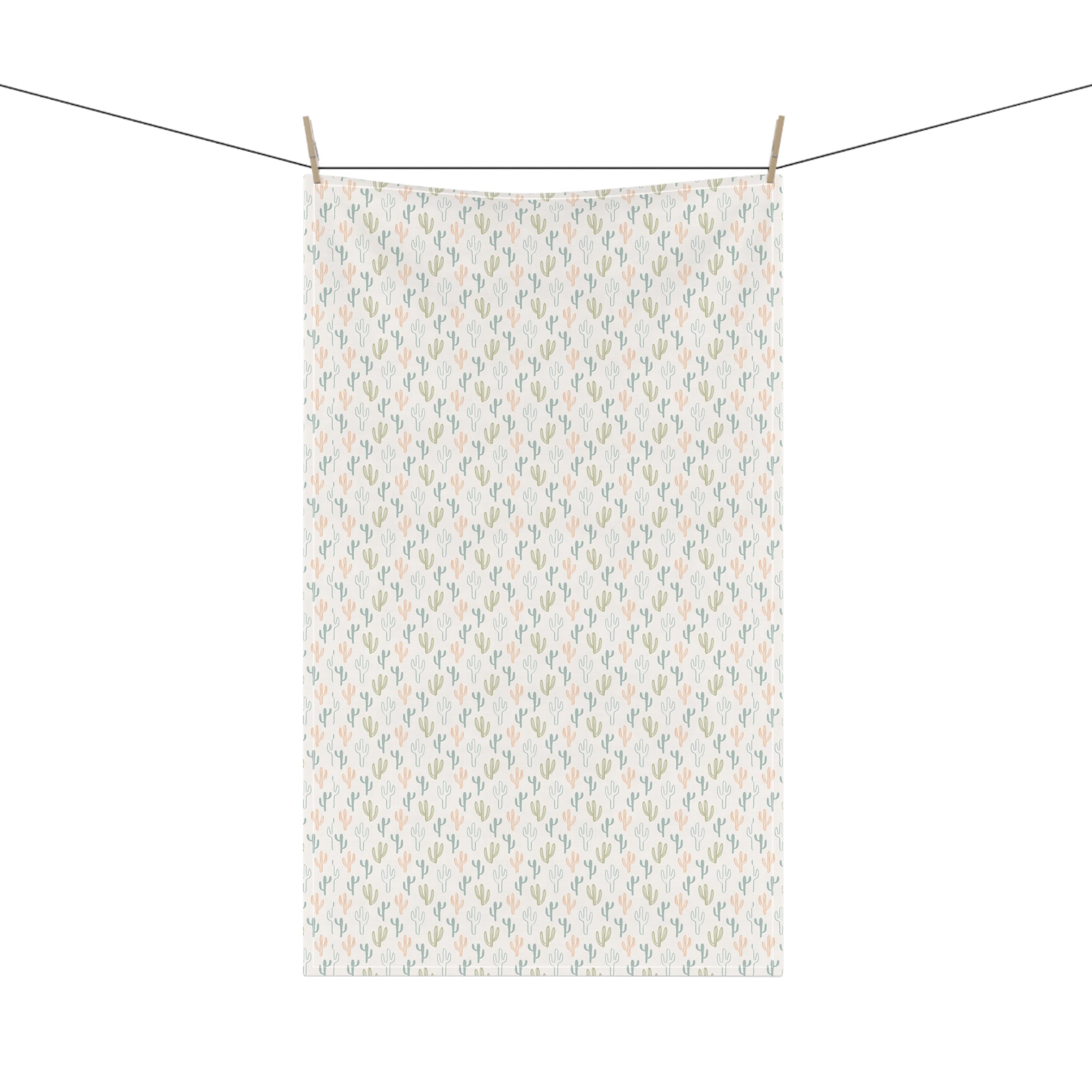Cactus Print Tea Towels, Western Decor, Natural Cotton Dish Towels, Gift for Home, Rustic Farmhouse Style