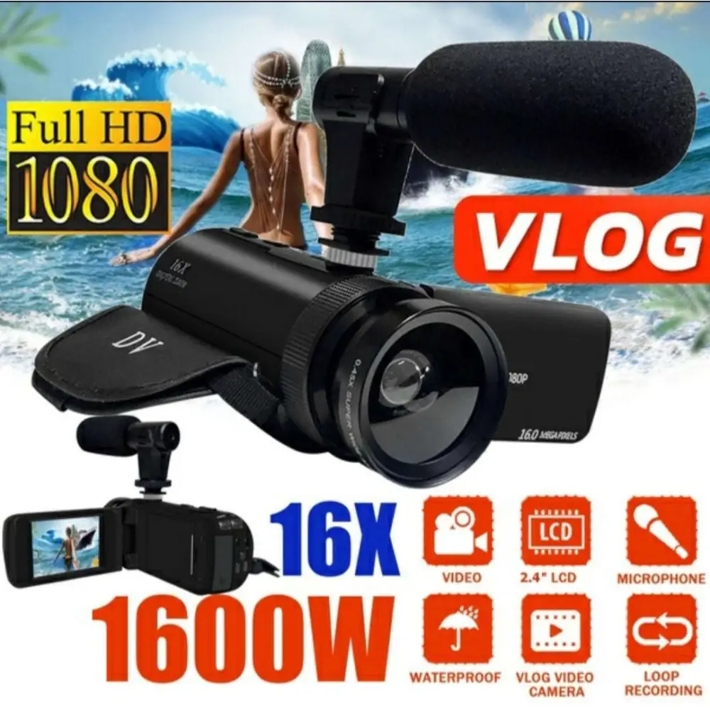 16MP HD Digital Camera with External Microphone