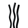 16oz Single Black Glass Reusable Squiggle Straw