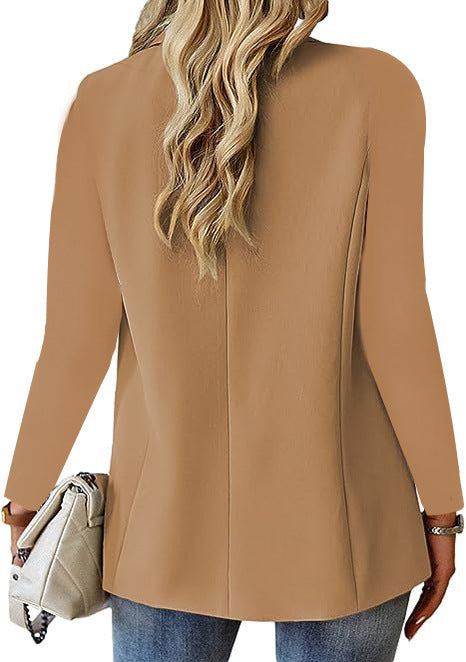 Ins Lapel Button Jacket Fashion Commuter Casual Suit Jacket Women's Long-sleeved Tops Outwear Clothing