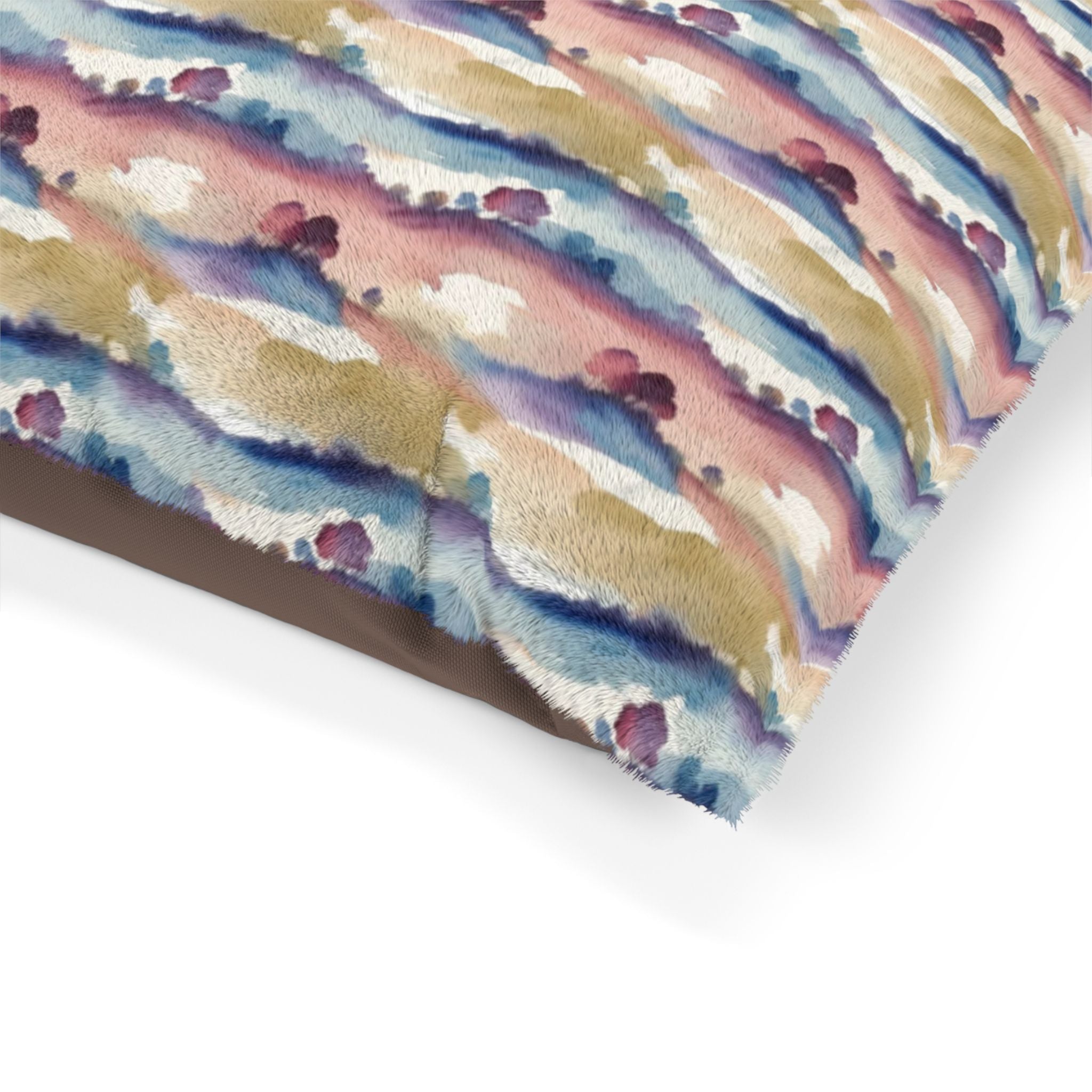 Watercolor Horizon Stripes in Dusk and Seafoam - Pet Bed Pet Zen