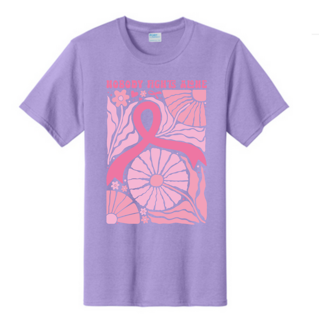 Nobody Fights Alone Breast Cancer Awareness Fundraiser Tshirt PC61 Port & Co™ Essential Tee PUBLIC