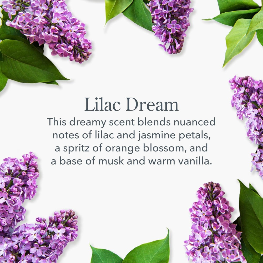 Lilac Dream scent card with purple lilac blossoms and text