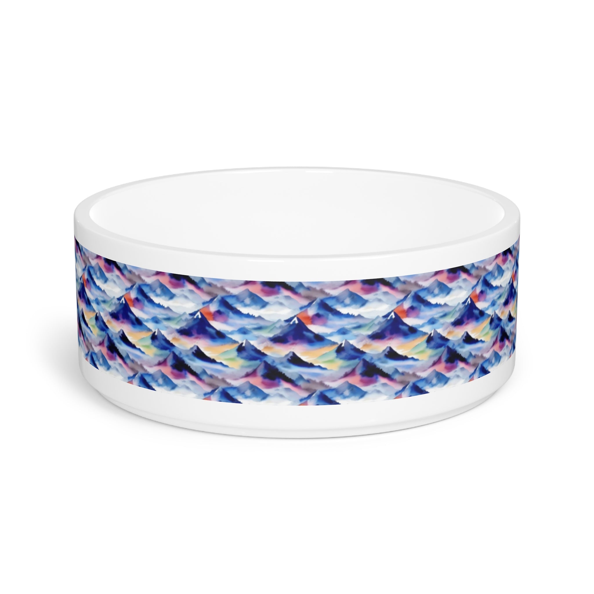 Endless Watercolor Mountain Waves - Pet Bowl