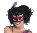 Pink & Black Burlesque Half Venetian Mask