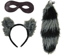 Raccoon Ears Eye Mask and Tail Costume Accessory Kit