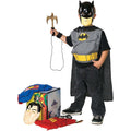 DC Superhero Child Boy Dress up Trunk Superman Batman and Robin Trio Costume Kit