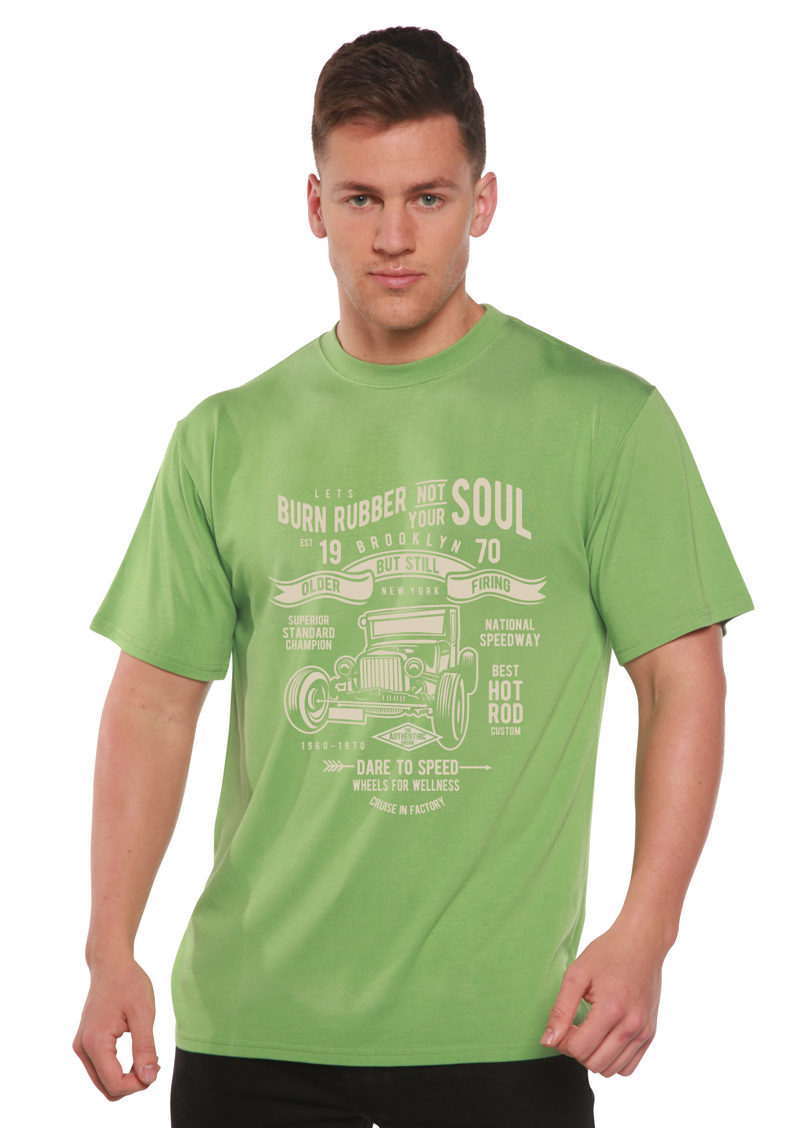 Burn Rubber Men's Bamboo Viscose/Organic Cotton Short Sleeve Graphic T-Shirt