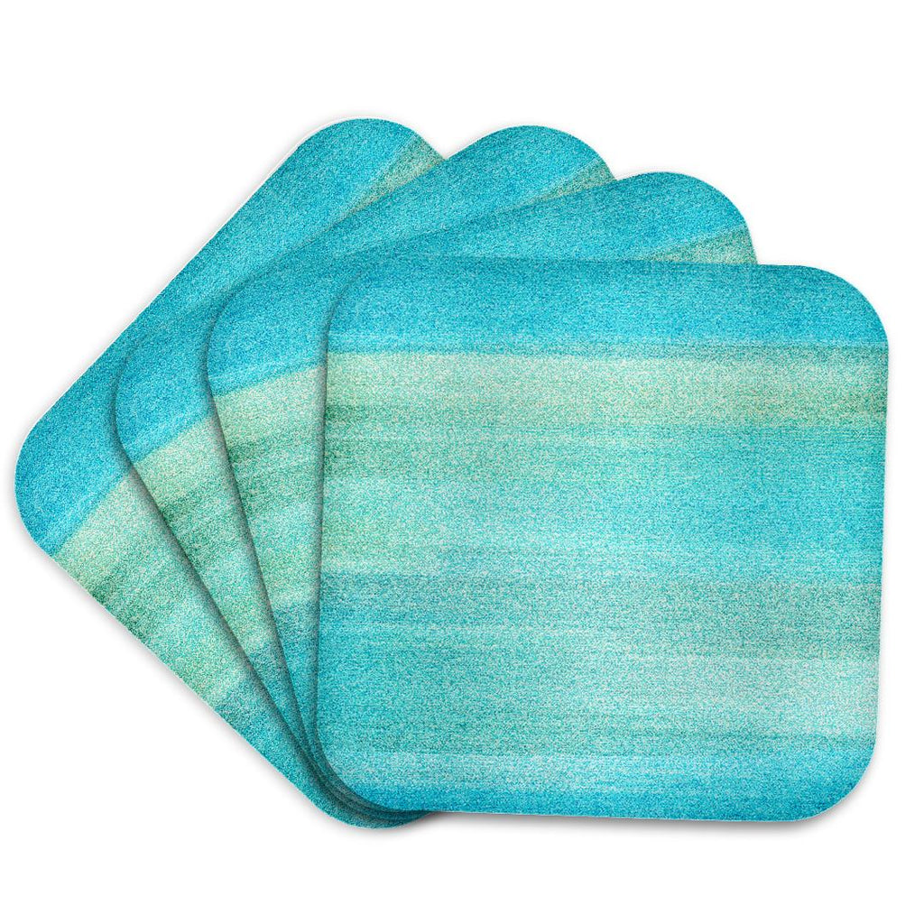 3dRose PS Beach - Abstract Aqua Sea beach theme art - Coasters (cst_152091)