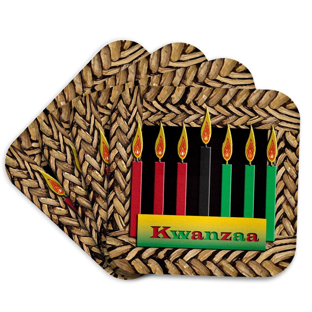 3dRose Beverly Turner Kwanzaa - Candles of Kwanzaa - Coasters (CST_26966)