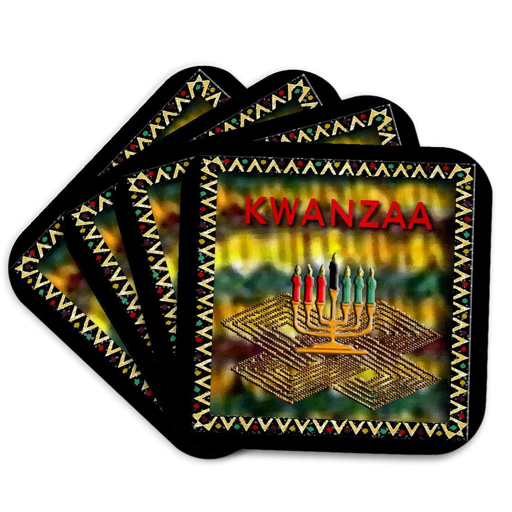 3dRose Beverly Turner Kwanzaa - Candle of Kwanzaa - Coasters (CST_27333)