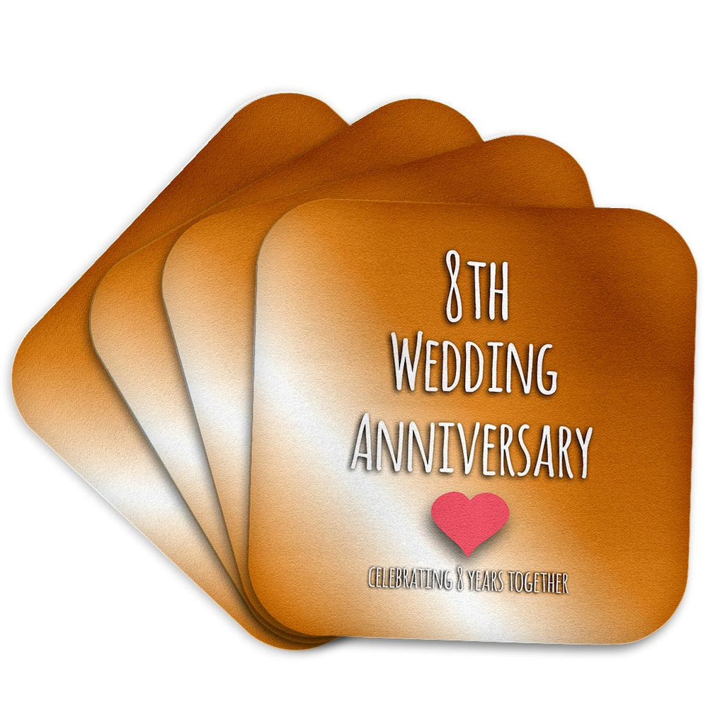 Coasters - 8th Wedding Celebration - Bronze, 8 Years Together, Eighth Anniversaries Eight Yrs - InspirationzStore Occasions